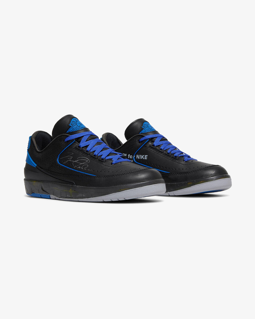 NIKE X OFF WHITE AIR JORDAN2 RETRO LOW SP BLACK ROYAL (NEW)