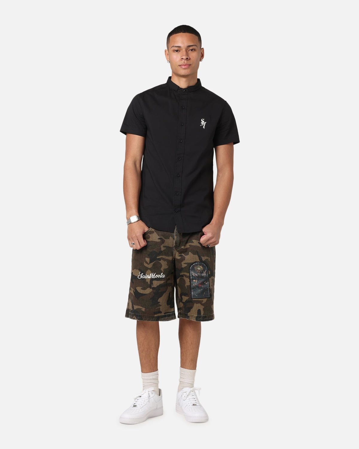 Saint Morta Alpha Homora Slimfit Shirt Black/Black