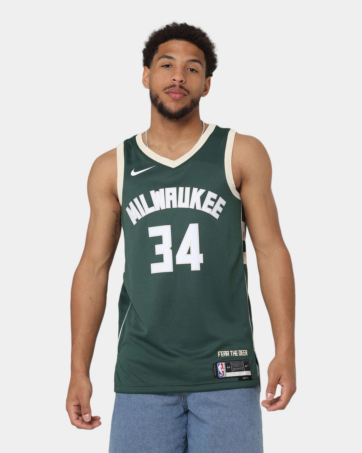 Nike Giannis Antetokounmpo Milwaukee Bucks #34 Icon Edition 2022/23 Nike Dri-FIT NBA Swingman Jersey Fir