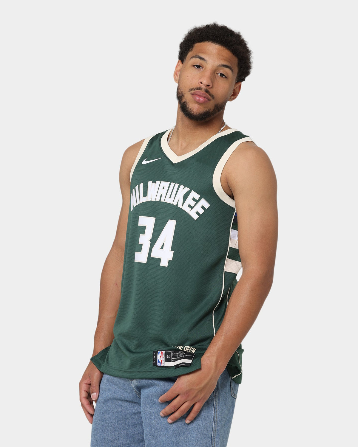 Nike Giannis Antetokounmpo Milwaukee Bucks #34 Icon Edition 2022/23 Nike Dri-FIT NBA Swingman Jersey Fir
