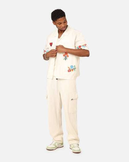 Loiter Oasis Embroidered Button Up Shirt Ecru