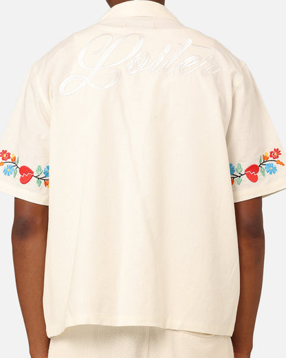 Loiter Oasis Embroidered Button Up Shirt Ecru