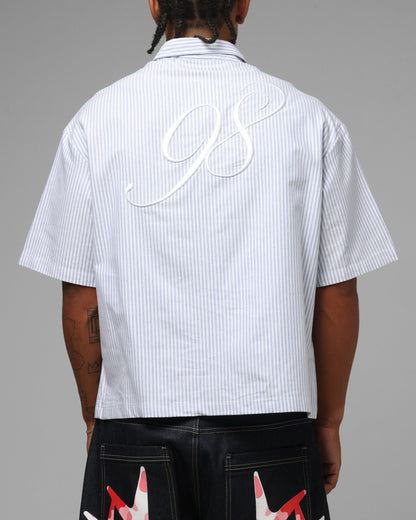 Loiter Studio Zip Shirt Blue Stripe