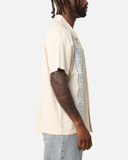 XXIII Hellas Linen Button Up Shirt Off White/Blue