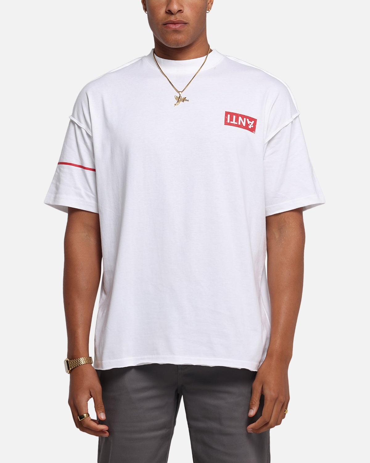 The Anti Order Azero Non Seam Oversized T-Shirt White/Red