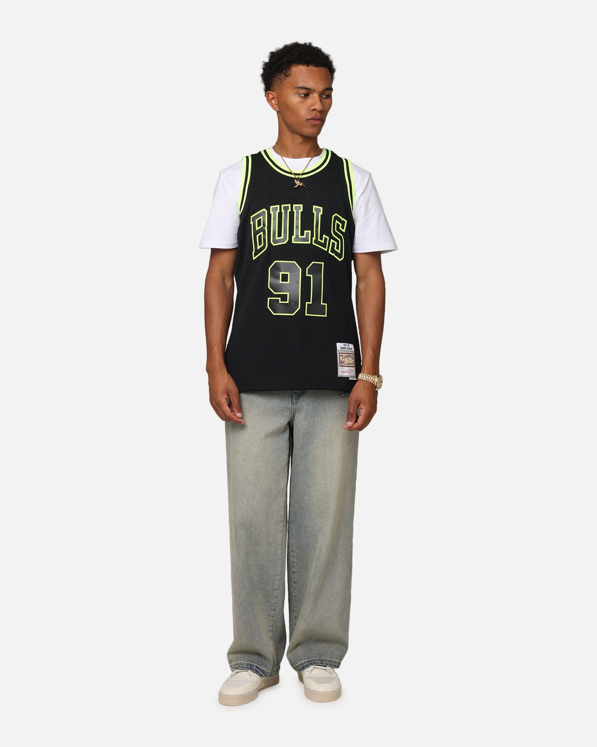 Mitchell & Ness Chicago Bulls Dennis Rodman 'Volt' 1995 Swing Jersey Black/Yellow