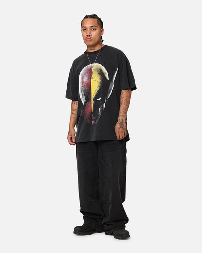 Goat Crew Marvel Deadpool and Wolverine Heavy T-Shirt Vintage Black