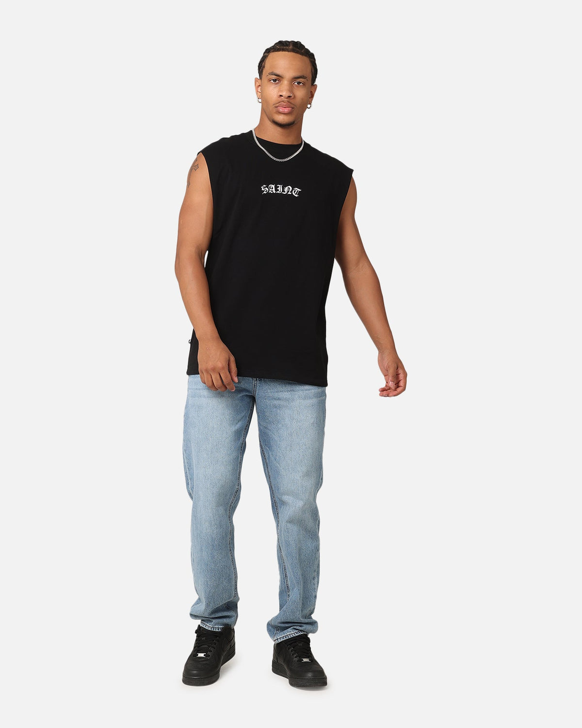 Saint Morta Dead Oversized Muscle T-Shirt Black