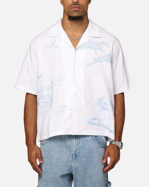 Carre Crane Button Up Shirt White/Light Blue