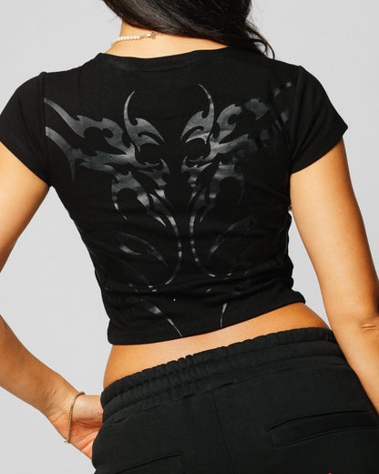 Ed Hardy Women's Techno Baby T-Shirt Vintage Black