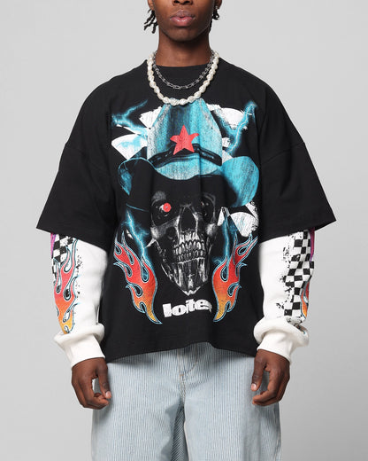 Loiter Daytona Layered Long Sleeve T-Shirt Black/White