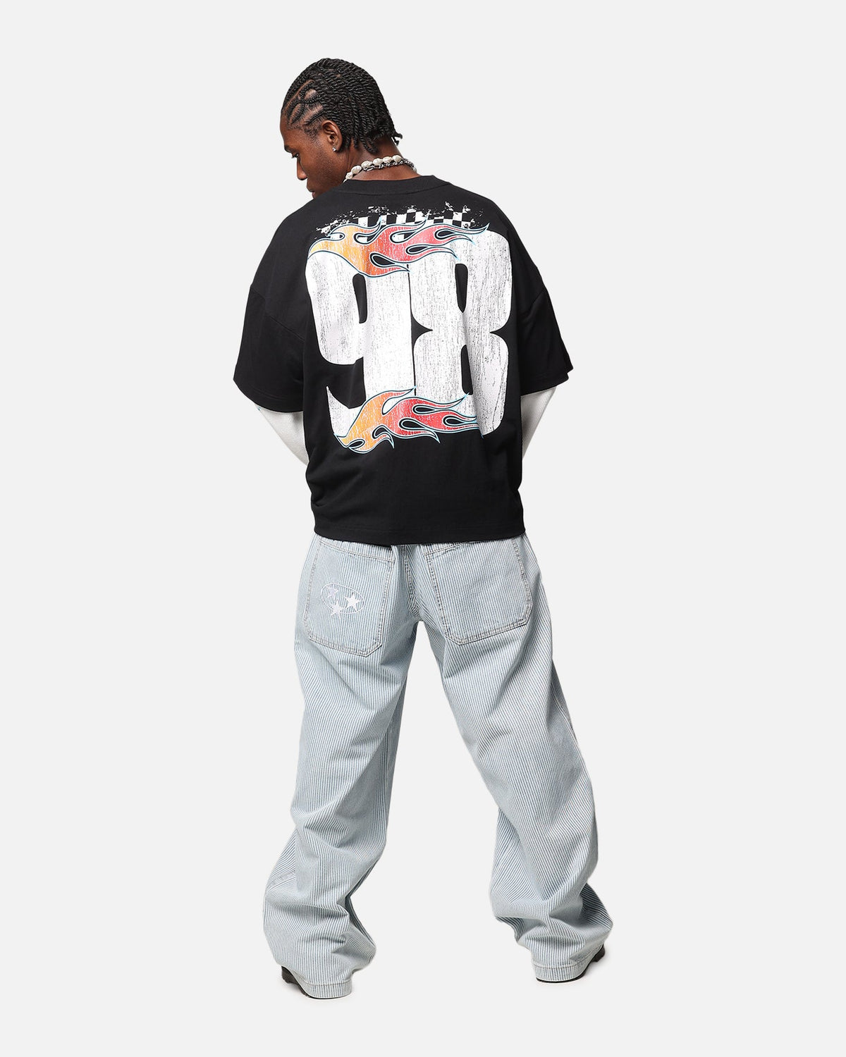 Loiter Daytona Layered Long Sleeve T-Shirt Black/White
