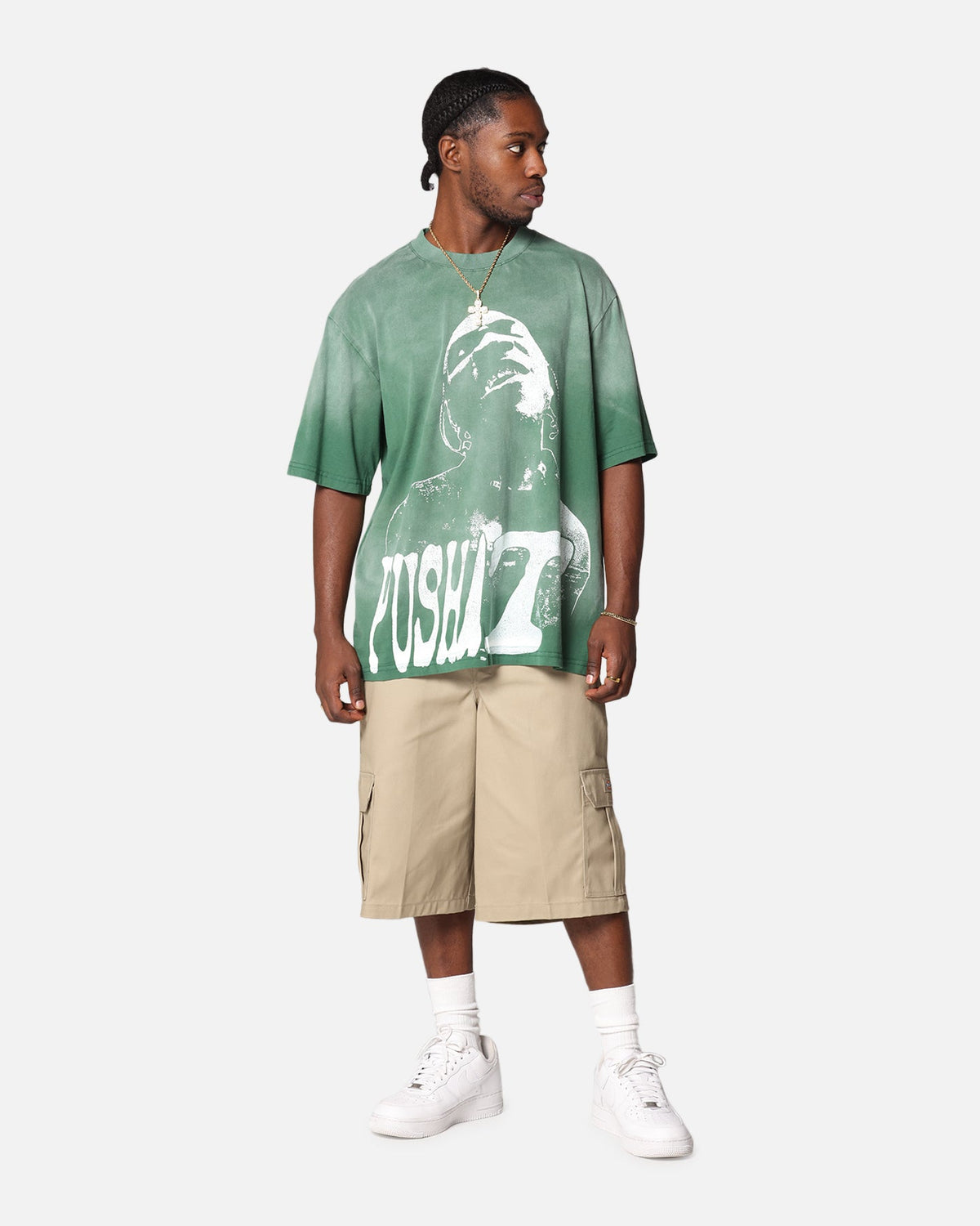 Pusha T Pusha T Hem Vintage T-Shirt Washed Green
