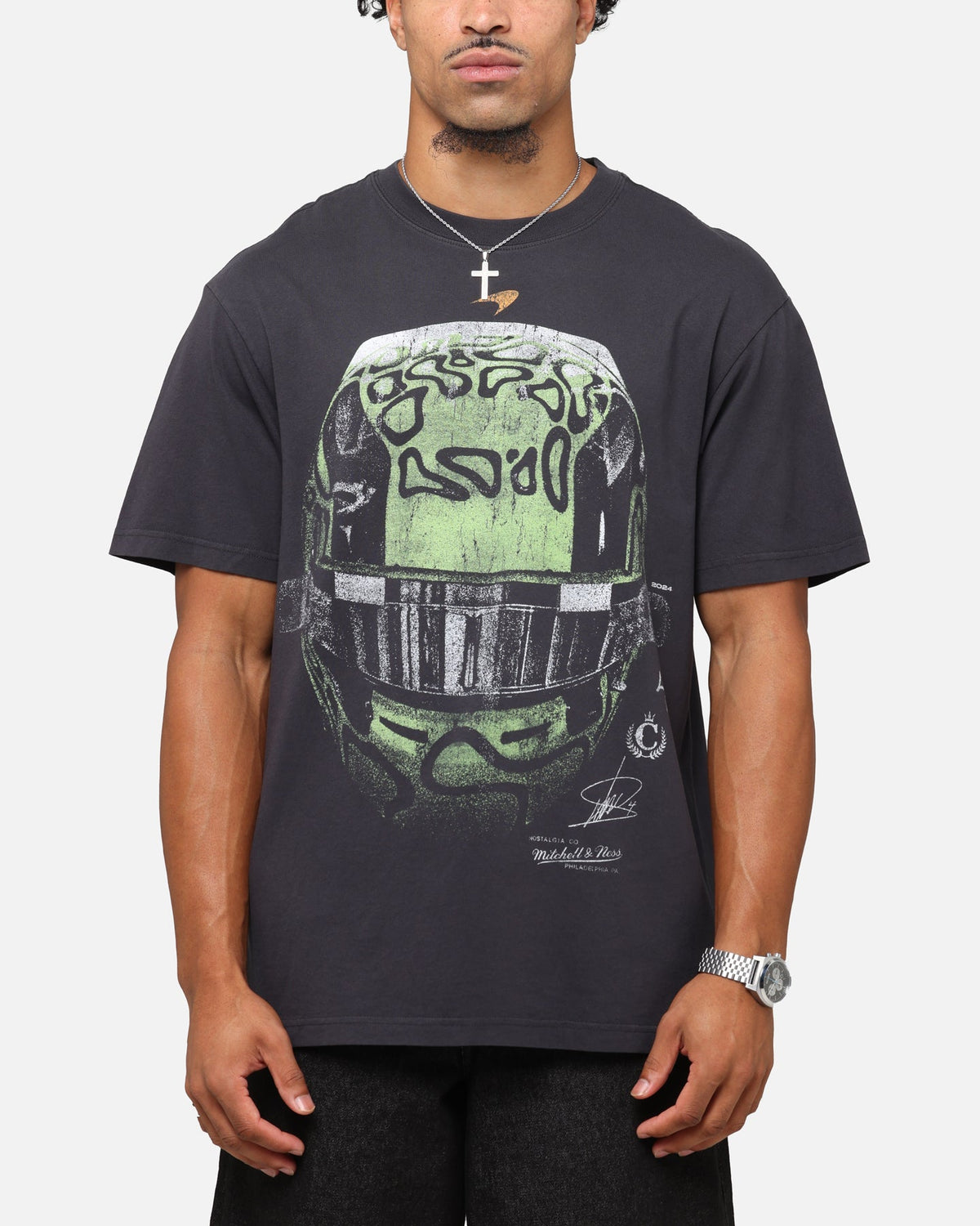 Mitchell & Ness X Mclaren Lando Norris Helmet T-Shirt Faded Black