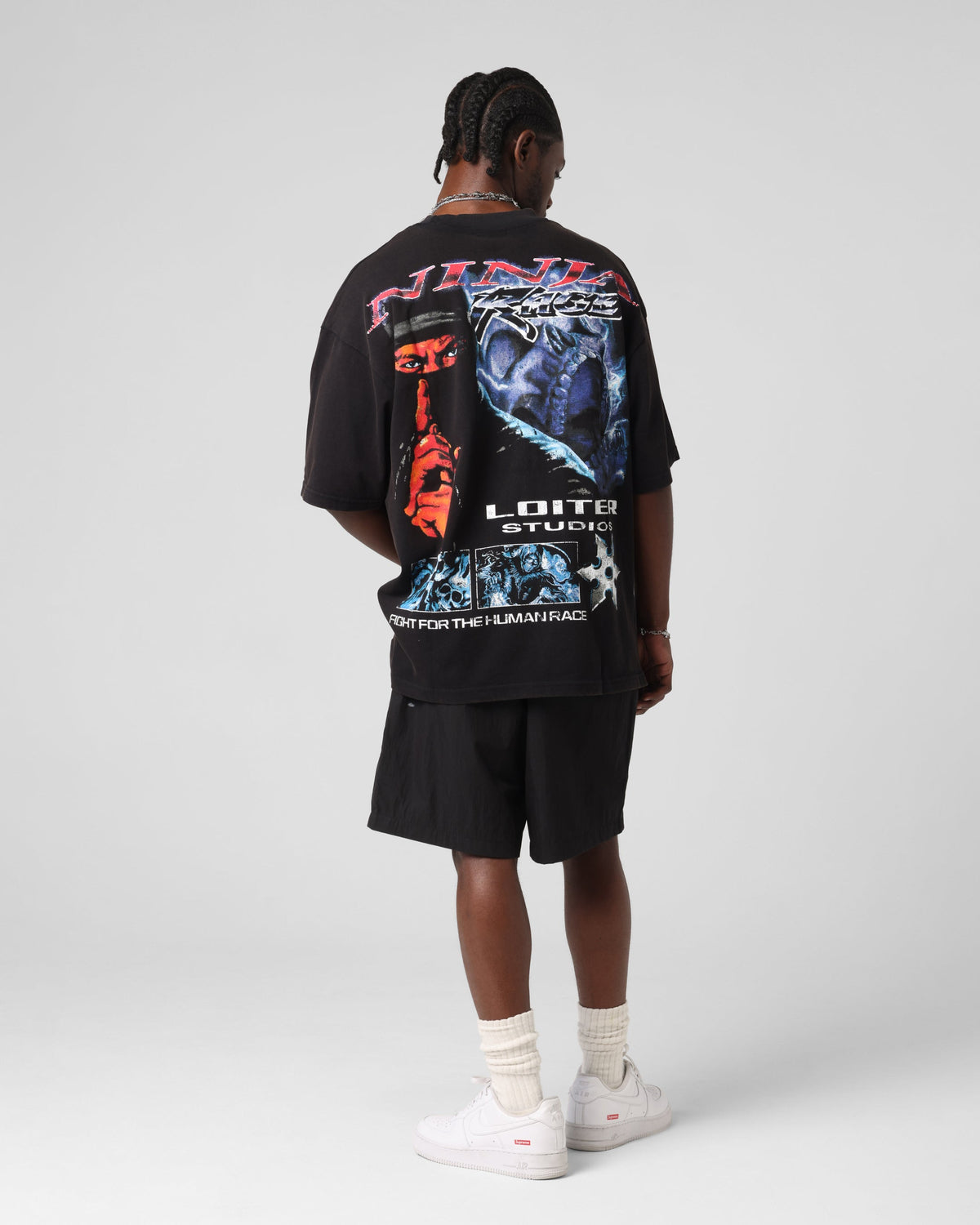 Loiter Ninja Vintage T-Shirt Vintage Black