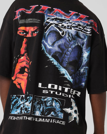 Loiter Ninja Vintage T-Shirt Vintage Black
