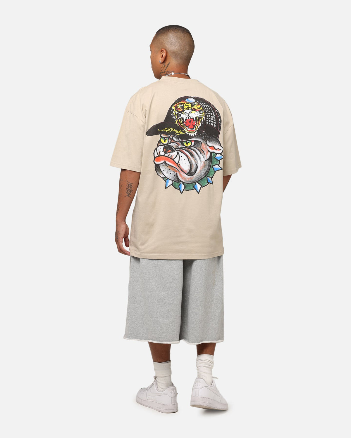 Ed Hardy Bulldog T-Shirt Stone