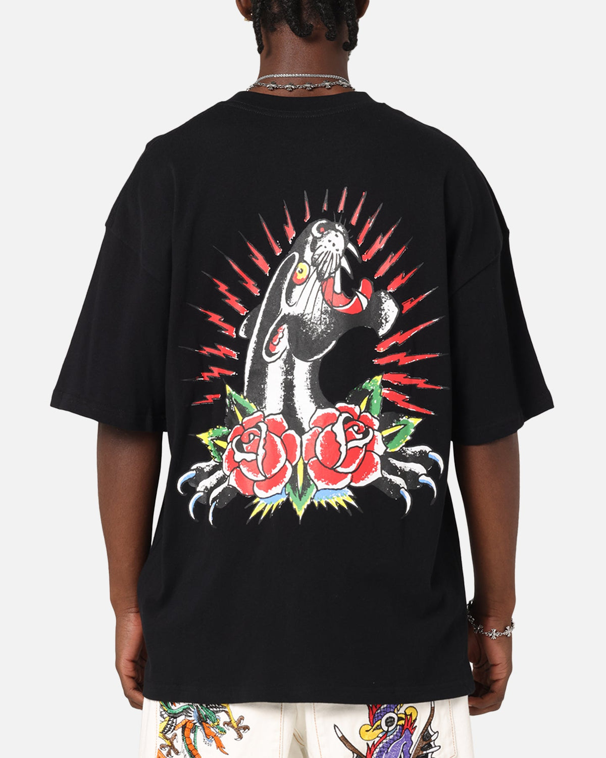 Ed Hardy Panther Ray T-Shirt Black