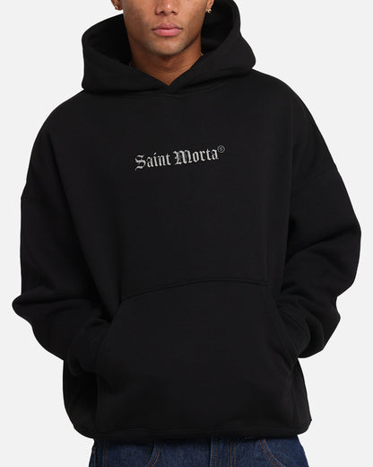 Saint Morta Weiry Hearts Boxy Hoodie Black