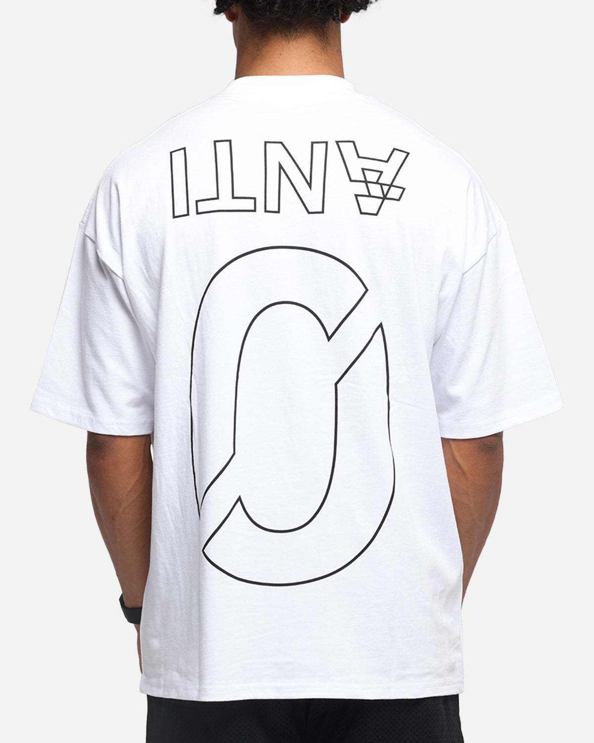 The Anti Order Azero Stencil Mock Neck T-Shirt White