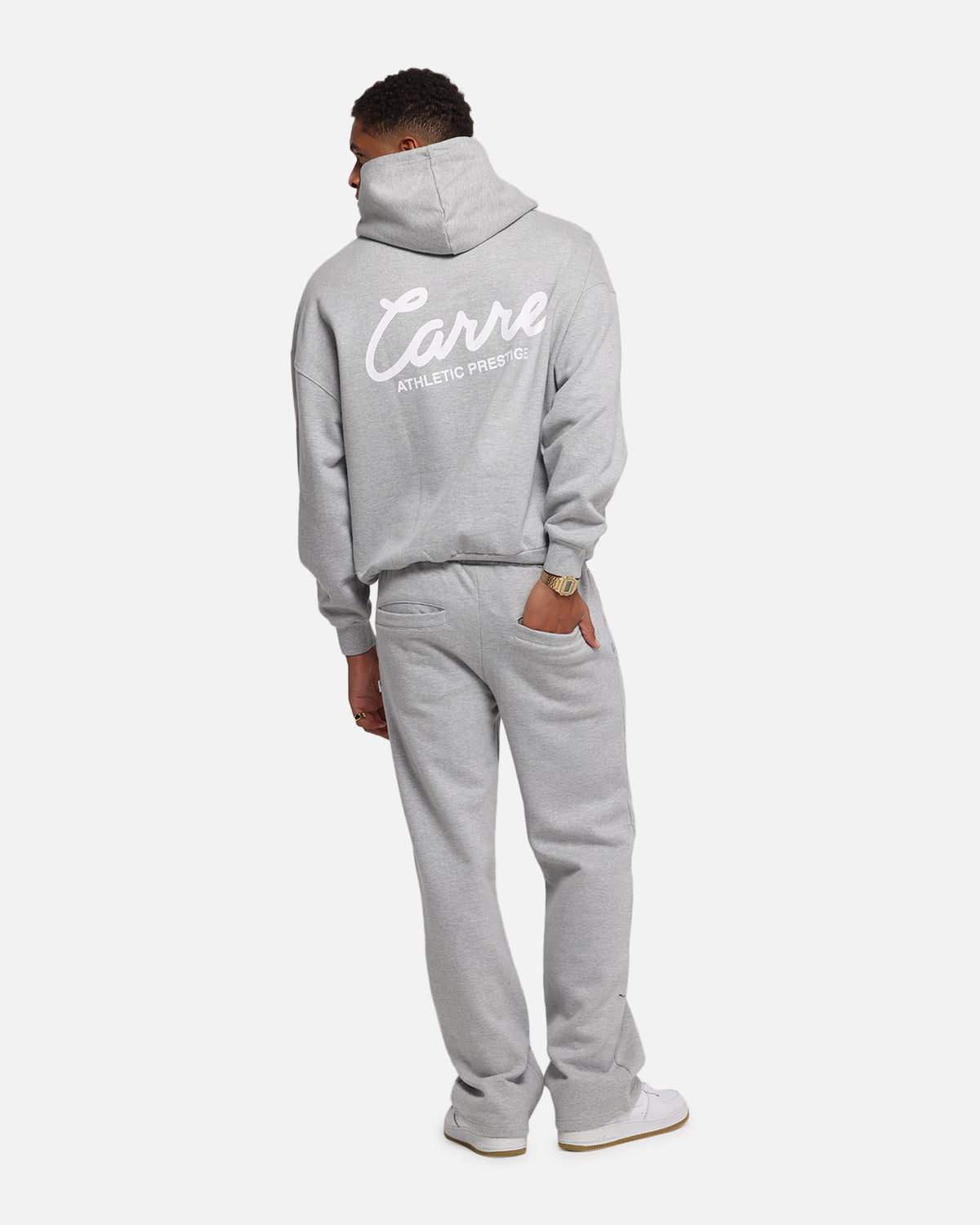 Carre Prestige Script Hoodie Grey Marle