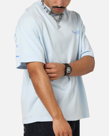 Carre Side Script Oversized T-Shirt Baby Blue