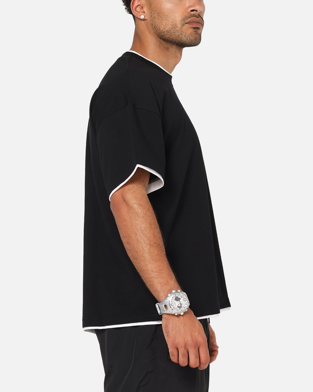 Carre Motion Layered T-Shirt Black/White
