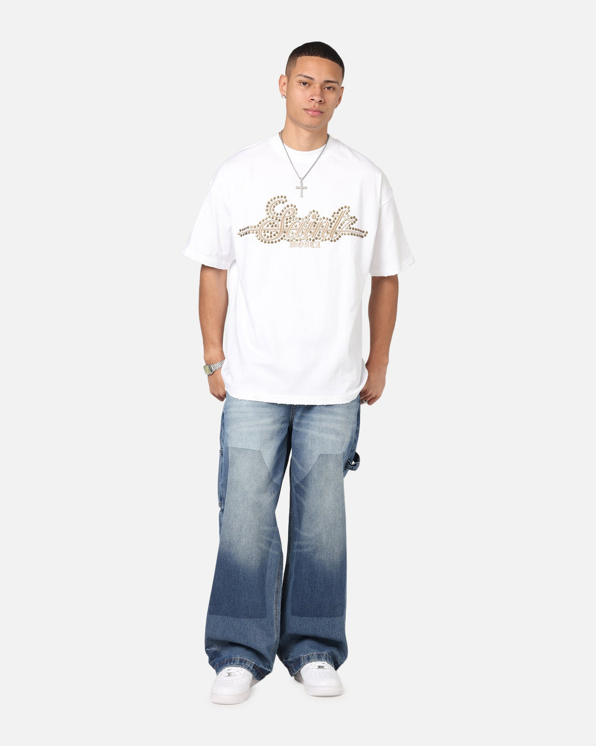 Saint Morta Rodeo Drive Boxy T-Shirt White/Brown