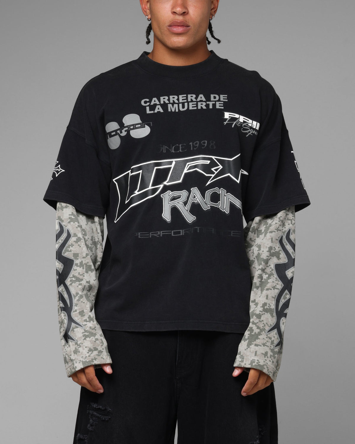 Loiter Performance Layered Long Sleeve T-Shirt Black