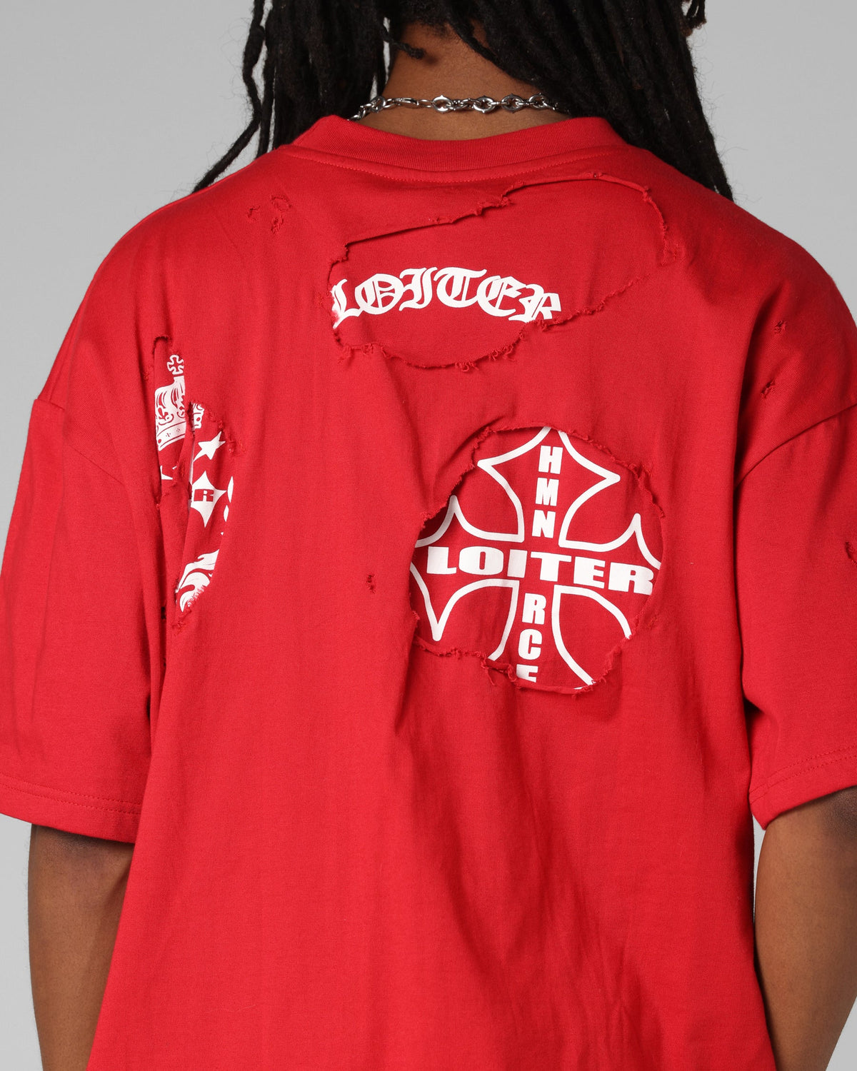 Loiter Destruction T-Shirt Red