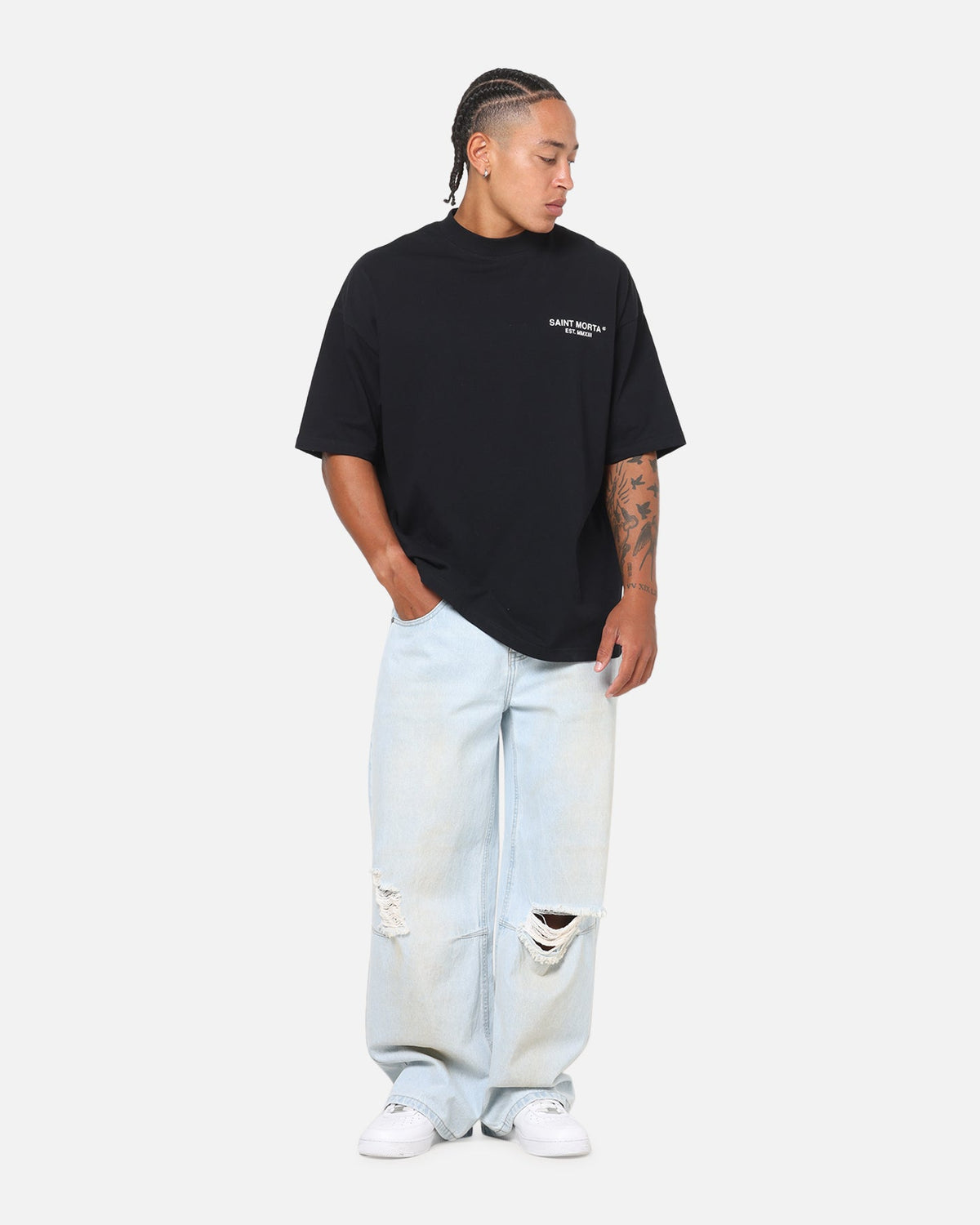 Saint Morta Departed Boxy T-Shirt Black/Grey