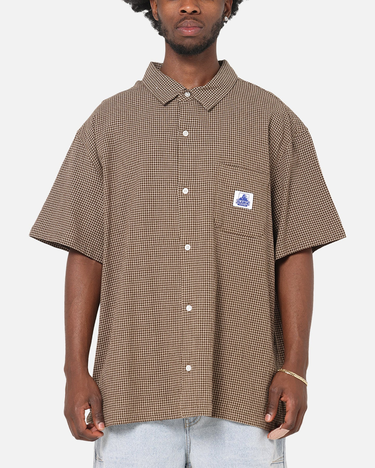 X-Large Liam Button Up Shirt Brown