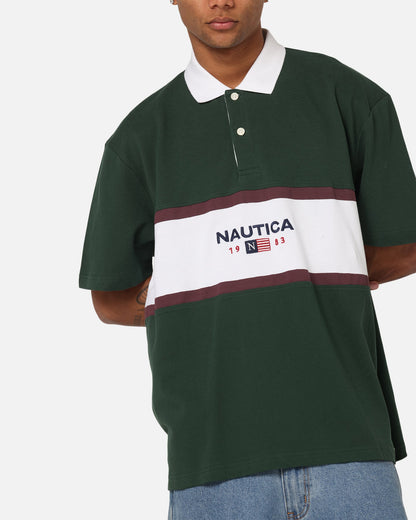Nautica 83-Flag Block Polo T-Shirt Green/White