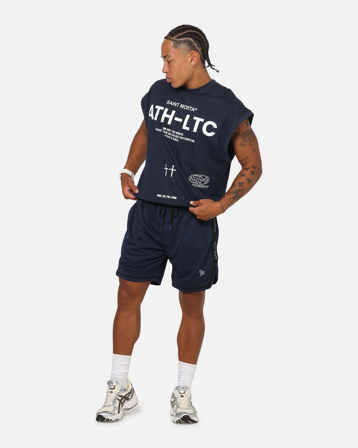 Saint Morta Athletc Cut Off Sweat T-Shirt Dark Royal