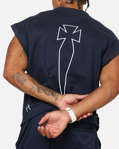 Saint Morta Athletc Cut Off Sweat T-Shirt Dark Royal