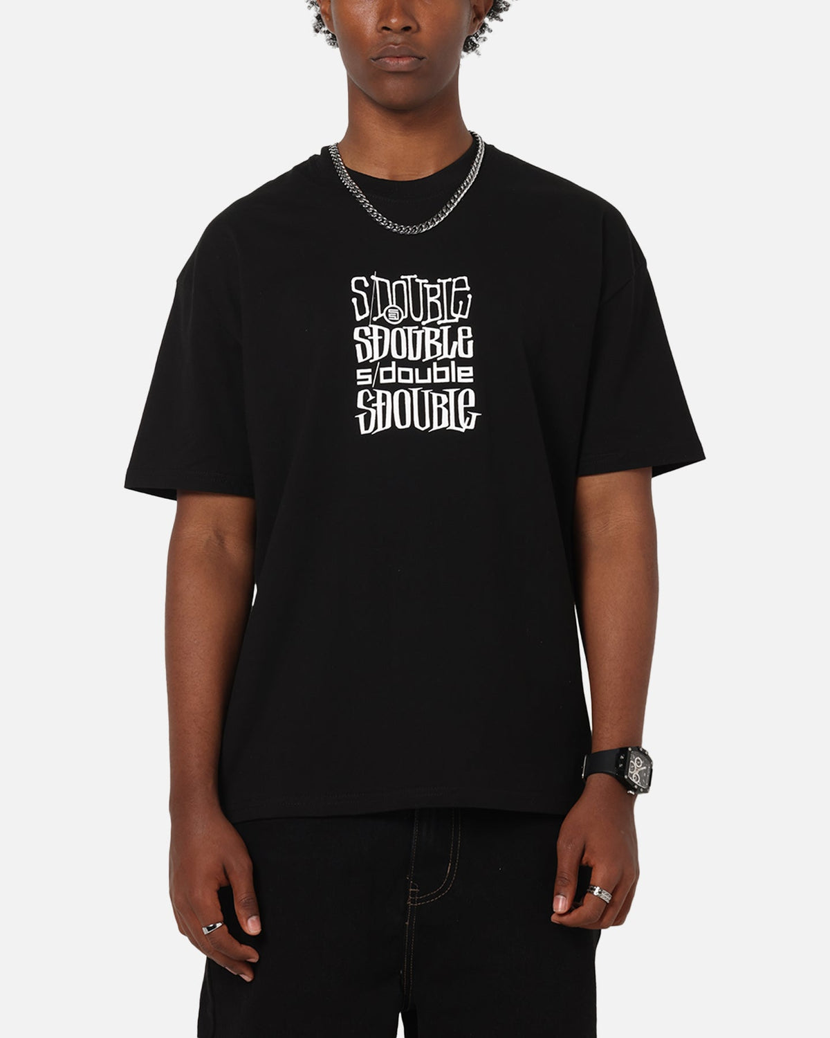 S Double Logofest T-Shirt Black