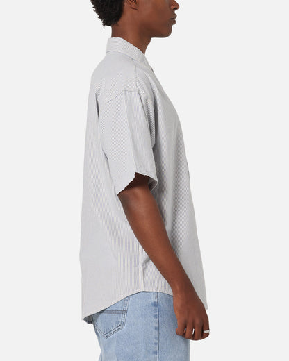 S Double Stripe Button UP Shirt Striped