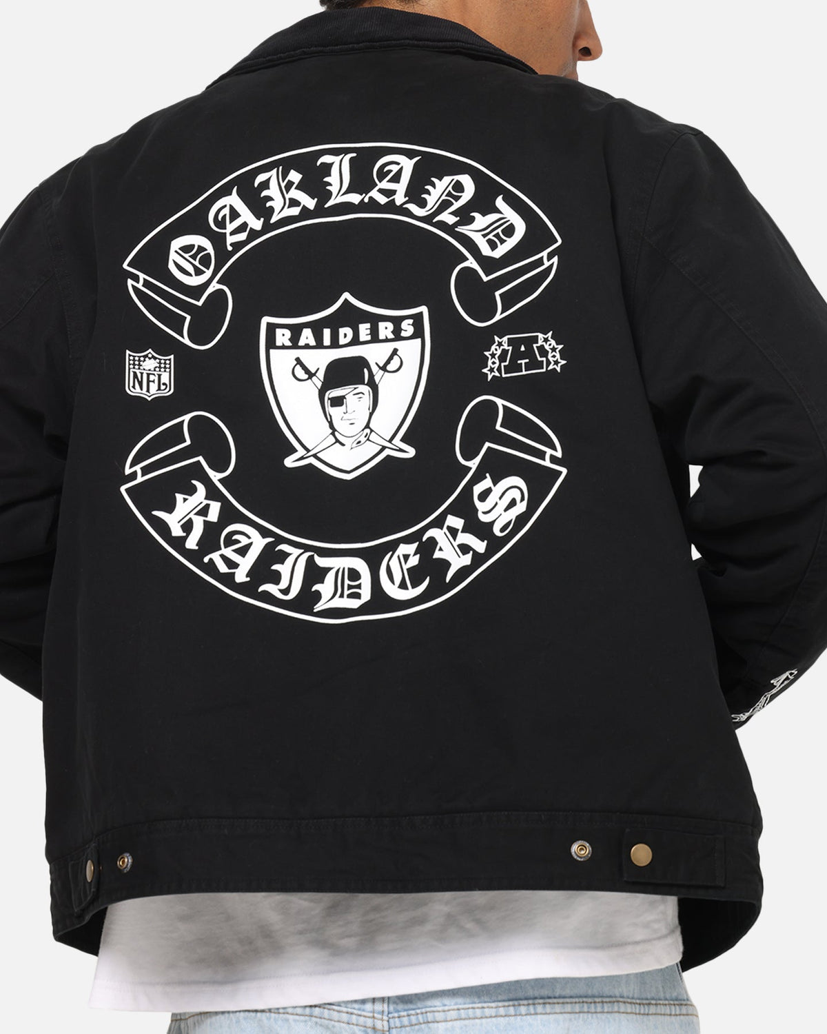 Mitchell & Ness Las Vegas Raiders Workwear Jacket Washed Black