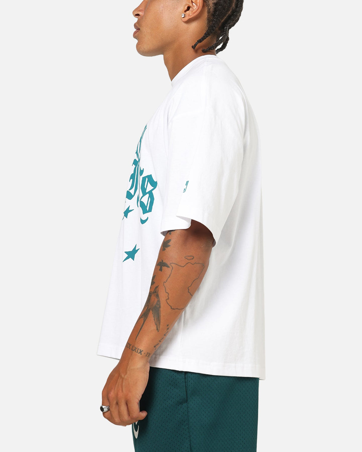 Mitchell & Ness Miami Dolphins Stars & Text Boxy T-Shirt White