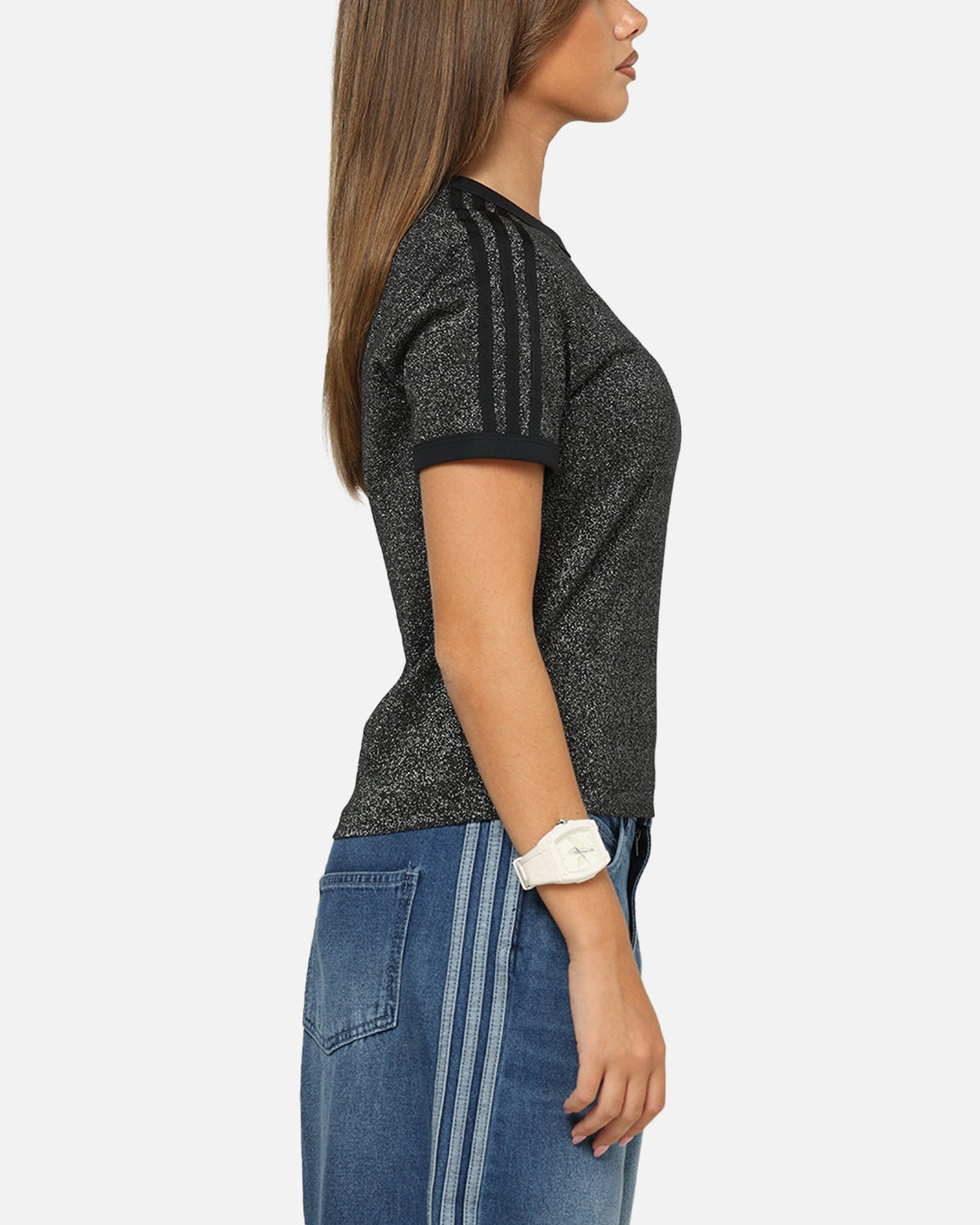 Adidas Women's Lurex Cali T-Shirt Black
