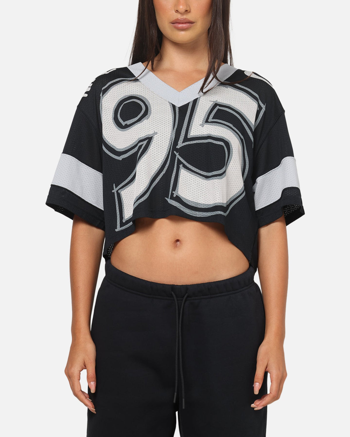 Nike Women's Sportswear Cropped Jersey Black/Grey