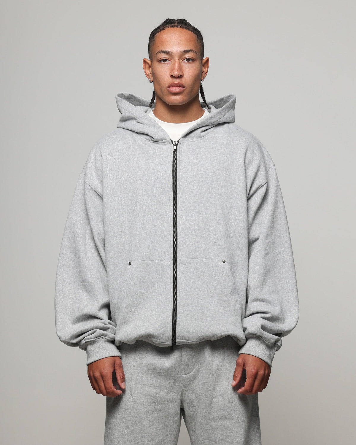 American Thrift Zip Hoodie Grey Heather