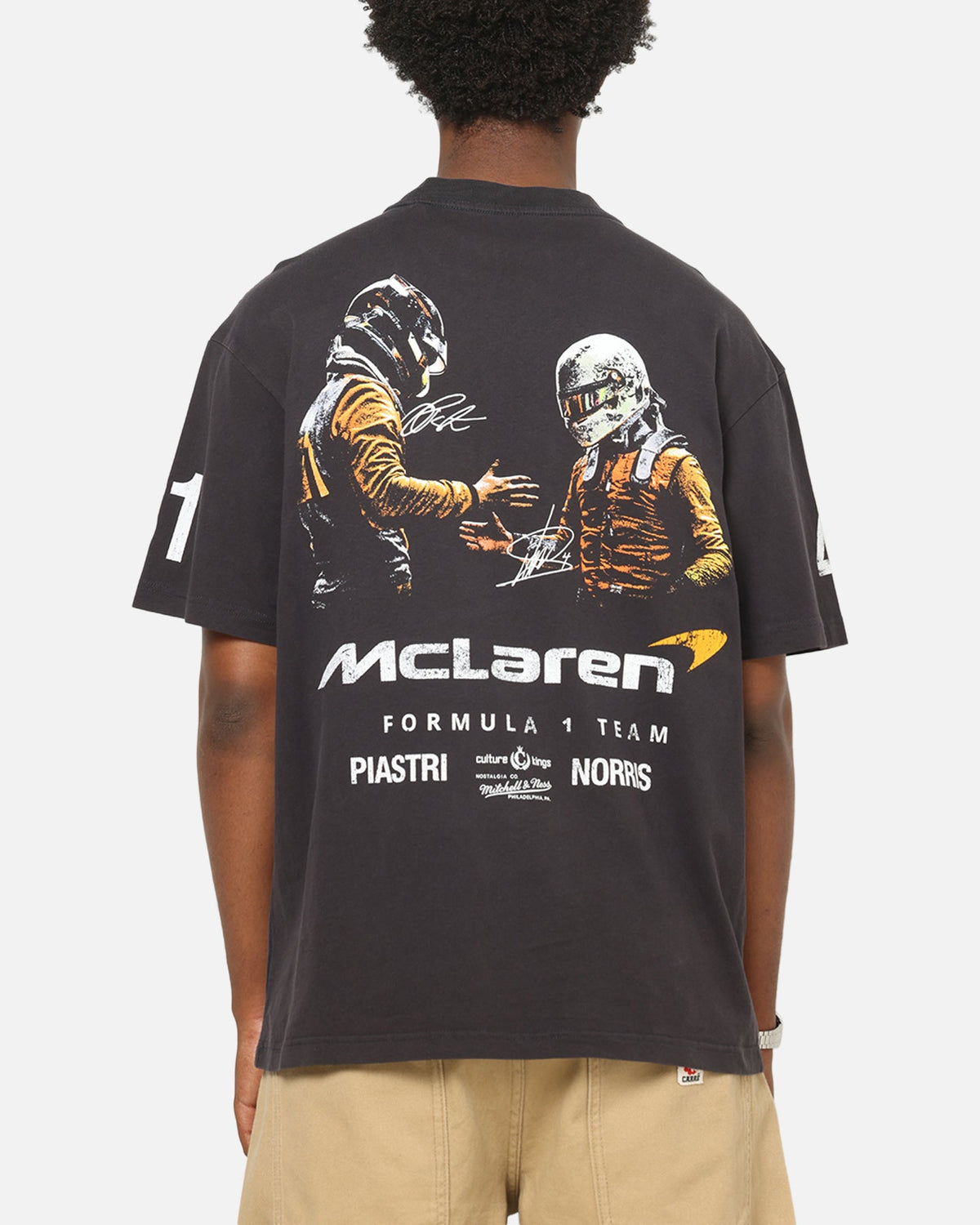 Mitchell & Ness X Mclaren Piastri And Norris Team Mates T-Shirt Washed Black