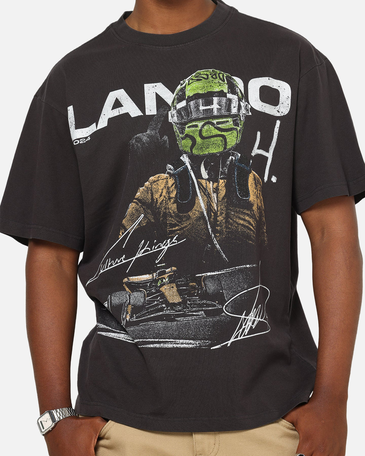 Mitchell & Ness X Mclaren Lando Norris Victory T-Shirt Faded Black