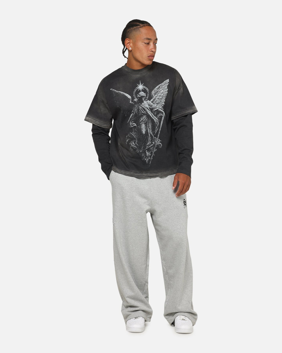 Saint Morta Celestial Layered Long Sleeve T-Shirt Black Wash