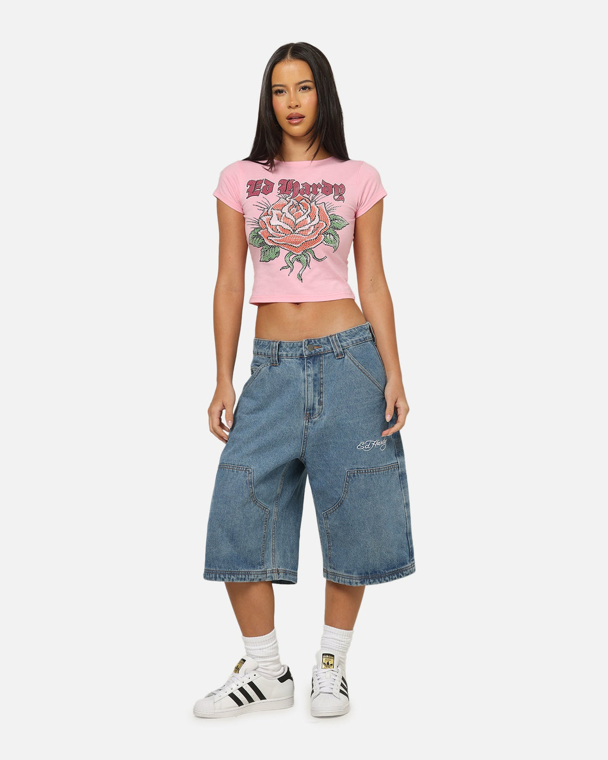 Ed Hardy Women's Wild Rose Baby T-Shirt Pink