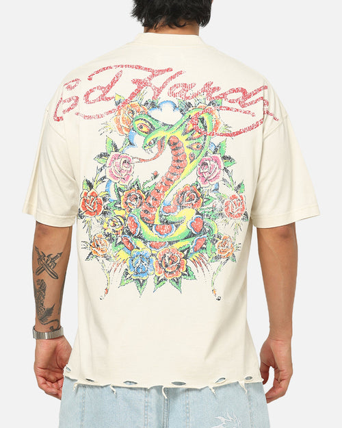 Ed Hardy Venom Rose T-Shirt Washed White