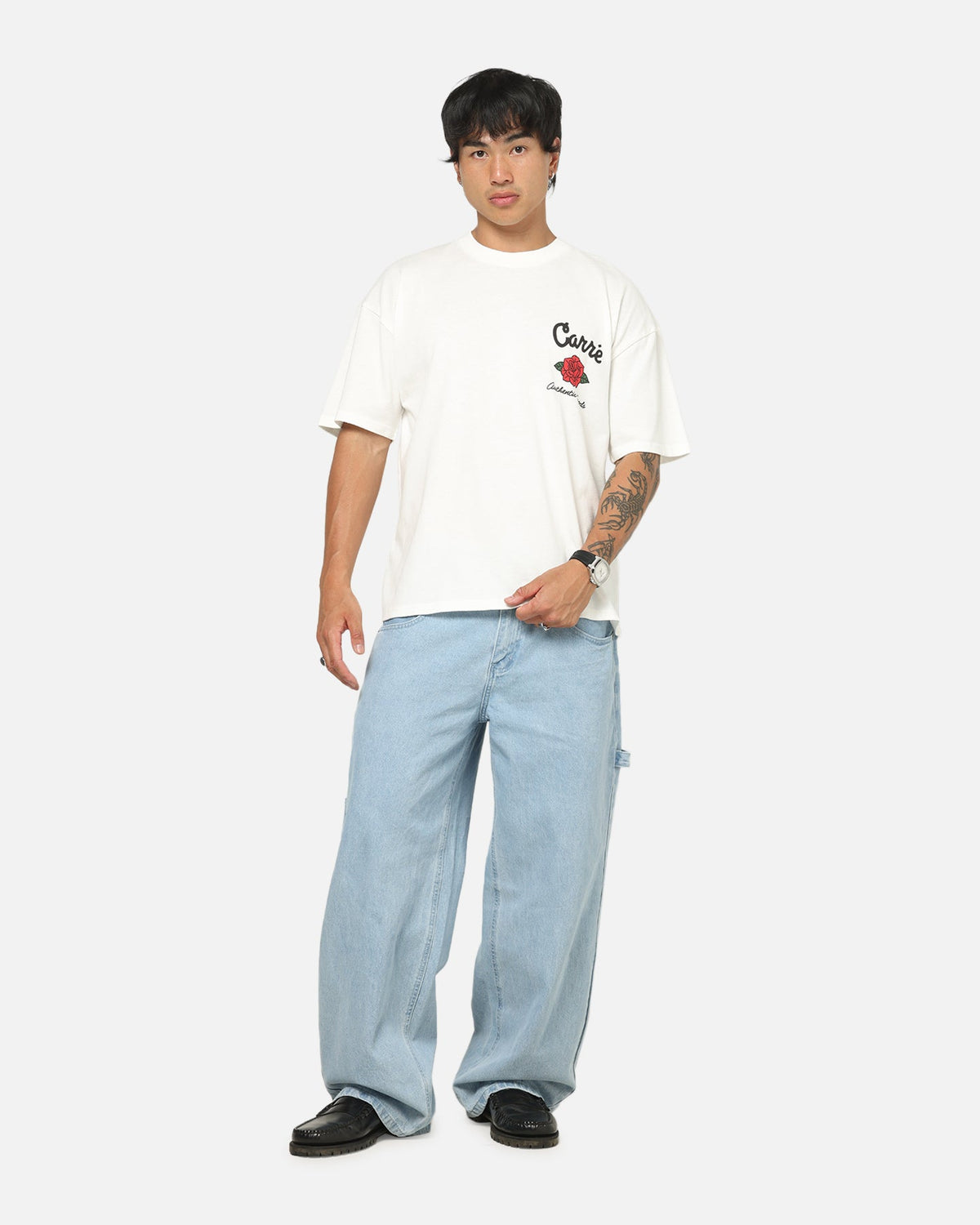 Carre Rose Box T-Shirt Off White