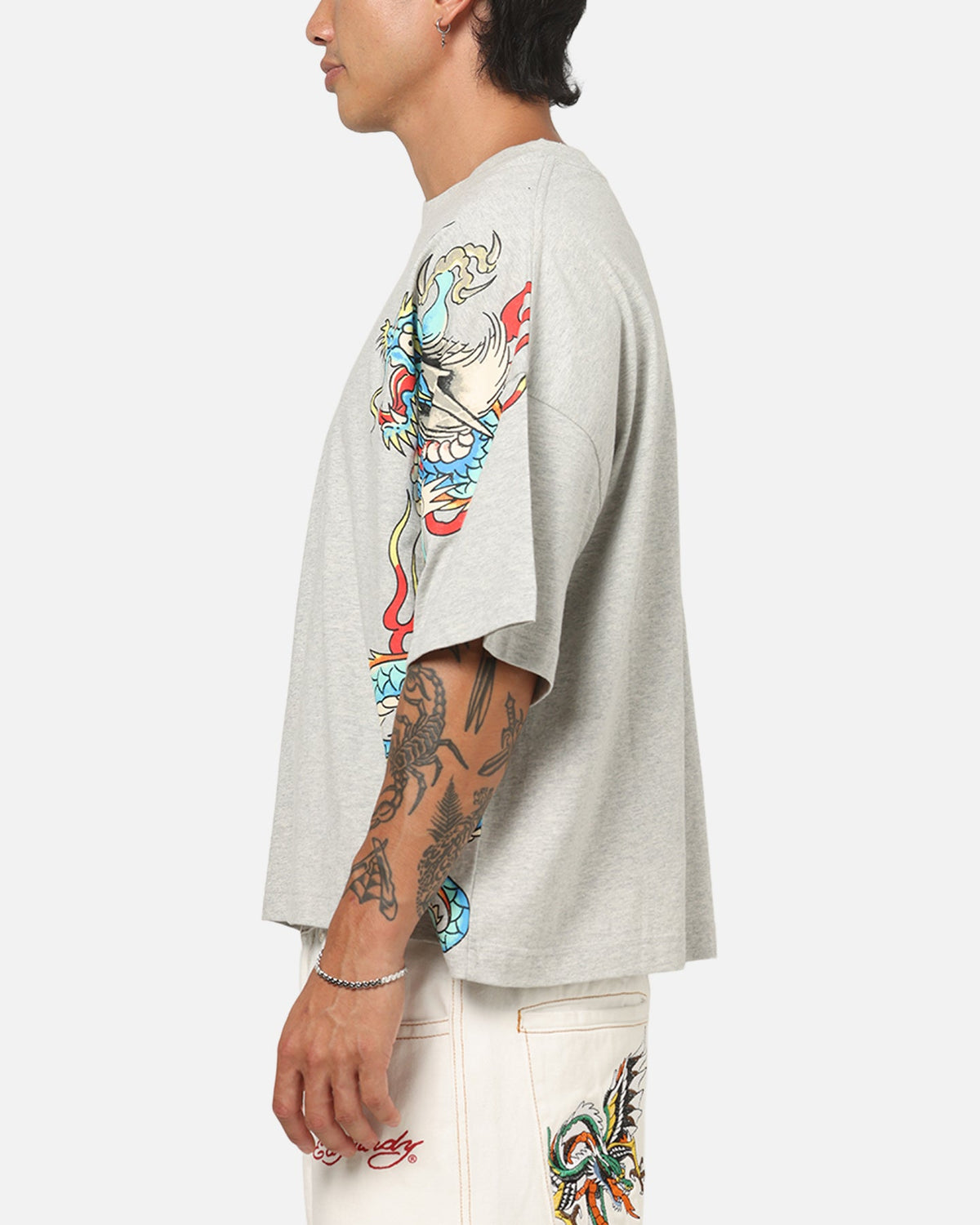 Ed Hardy Fireborn T-Shirt Grey Marle