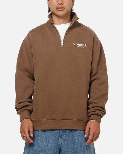 Vouseti The OG Quarter Zip Crewneck Coffee